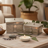 Handcrafted Iron Storage Boxes – Set of 2 | Antique Nickel Finish | Hand-Hammered Design