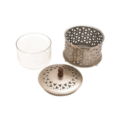 Handcrafted Iron Storage Boxes with Tray – Nickel Finish | Hand-Punched Design