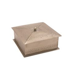 Handcrafted Iron Storage Boxes – Set of 2 | Antique Nickel Finish | Hand-Punched