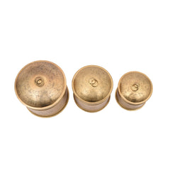 Handcrafted Iron Storage Boxes – Set of 3 | Antique Brass Finish | Hand-Punched