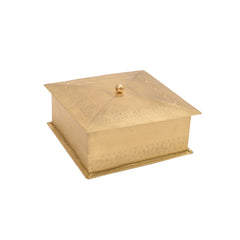 Handcrafted Iron Storage Boxes – Set of 2 | Antique Brass Finish | Hand-Punched