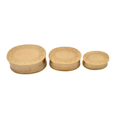 Handcrafted Iron Storage Boxes – Set of 3 | Antique Brass Finish | Hand-Punched