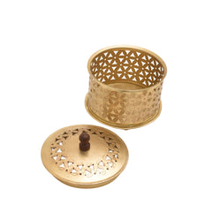 Handcrafted Iron Storage Boxes with Tray – Antique Brass Finish | Hand-Punched Design
