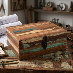 Reclaimed Wood Keepsake Box with Iron Latch