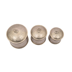 Handcrafted Iron Storage Boxes – Set of 3 | Antique Nickle Finish | Hand-Punched