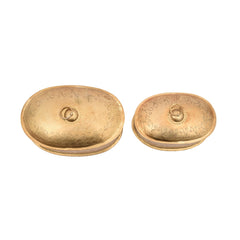 Handcrafted Iron Storage Boxes – Set of 2 | Antique Brass Finish | Hand-Punched