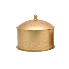 Handcrafted Iron Storage Boxes – Set of 2 | Antique Brass Finish | Hand-Punched Design