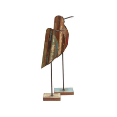 Reclaimed Wood Bird Sculptures, Set of 2