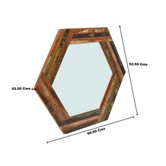 Reclaimed Wood Hexagonal Wall Mirror