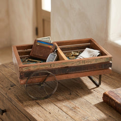 Reclaimed Wood Cart Valet Tray / Desk Organizer
