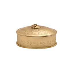 Handcrafted Iron Storage Boxes – Set of 2 | Antique Brass Finish | Hand-Punched